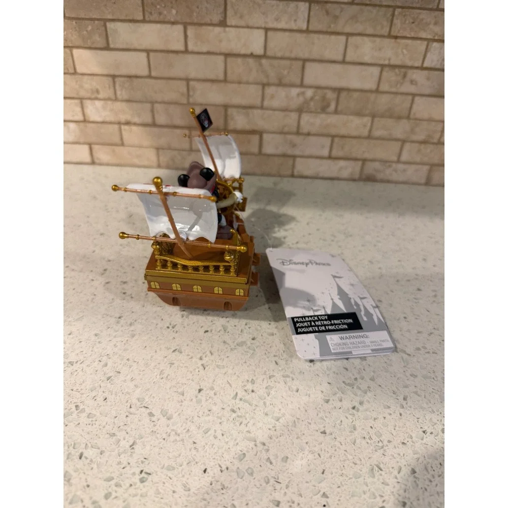 Disney Parks Pirates Mickey Mouse Pullback Pirate Ship Toy NWT